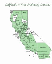 Map of California counties which grow wheat.